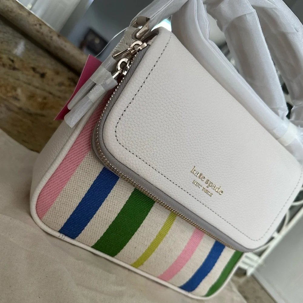 New Kate spade run around breezy stripe crossbody bag